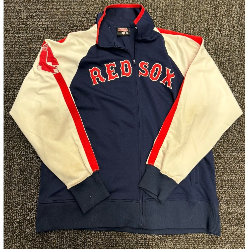 Stitches Mens Navy‎ Boston Red Sox Track Jacket Full Zip Baseball Large